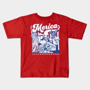 Merica USA American Monuments Kids T-Shirt